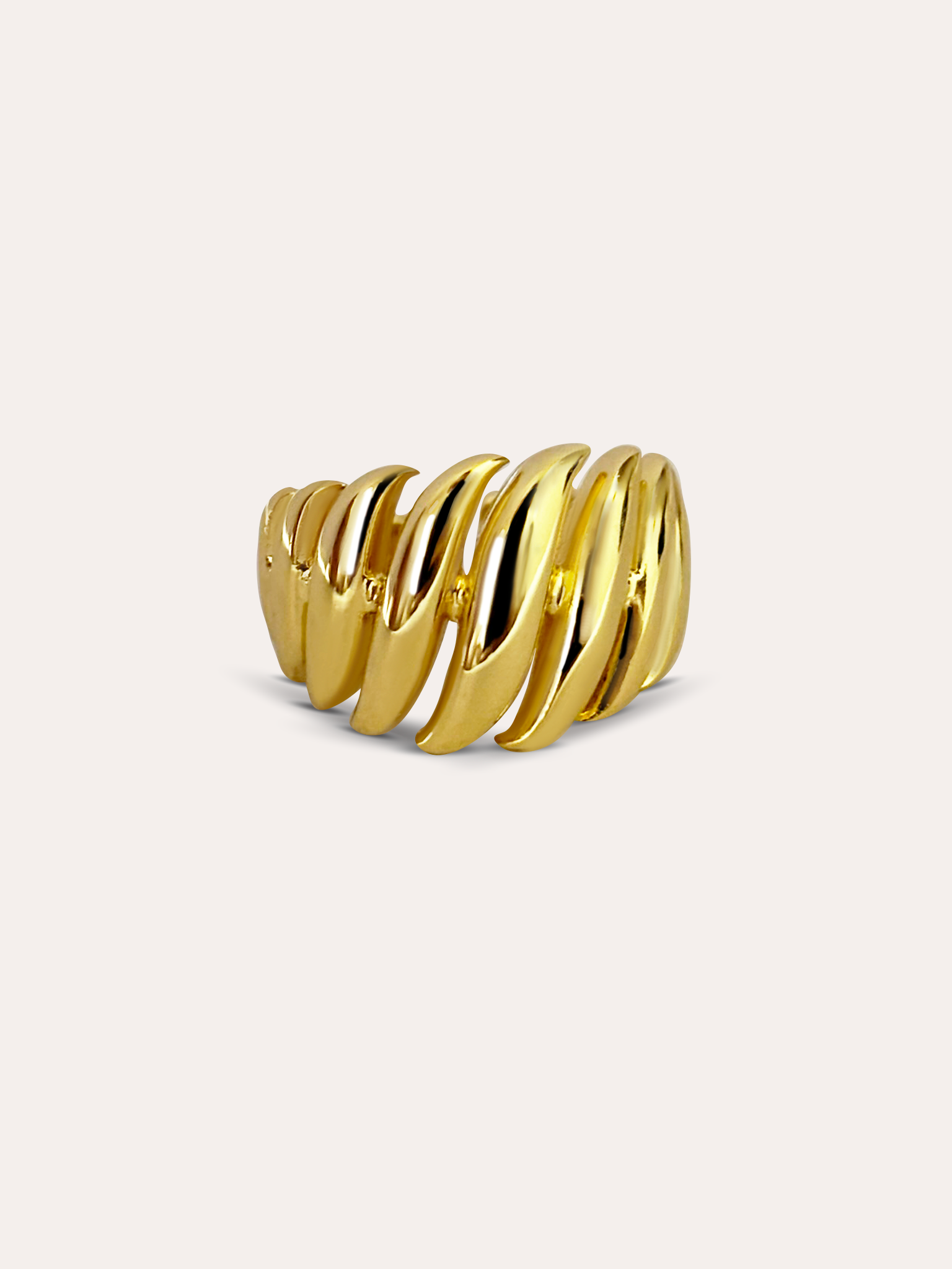 Anillo waves ajustable baño de oro PUNTO JOYERIA