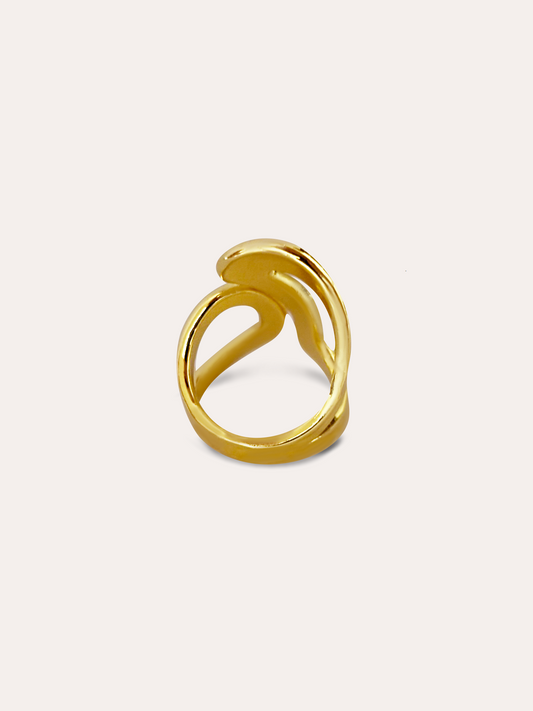 Anillo irregular textura baño de oro PUNTO JOYERIA