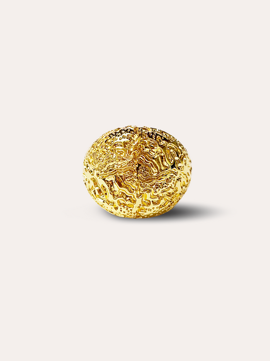 Anillo rugoso ajustable baño de oro PUNTO JOYERIA