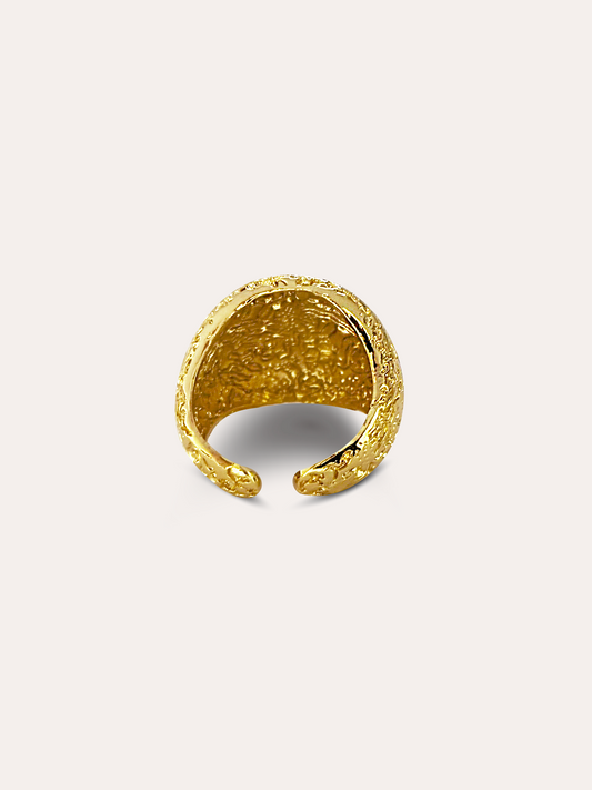 Anillo rugoso ajustable baño de oro PUNTO JOYERIA
