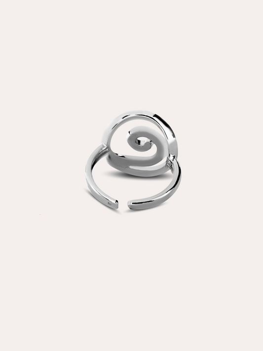 Anillo espiral ajustable baño de rodio PUNTO JOYERIA