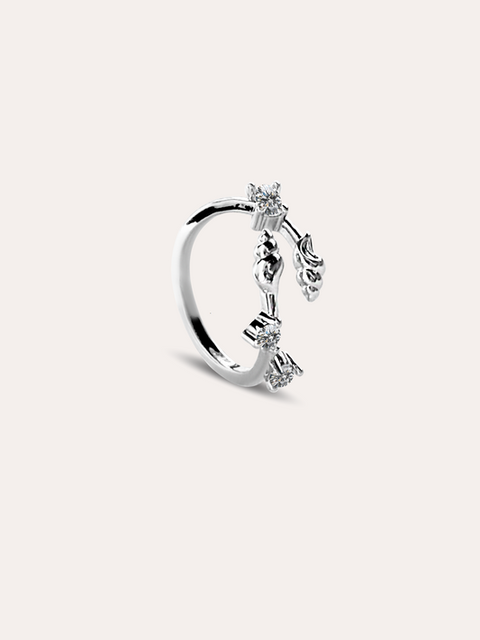 Anillo caracola ajustable baño de rodio PUNTO JOYERIA
