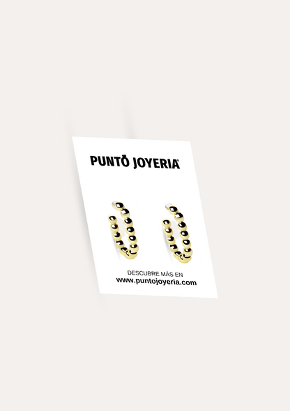 ARETES DOTS BAÑO DE ORO PUNTO JOYERIA