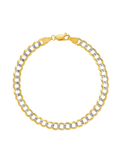 Pulsera barbada diamantada oro