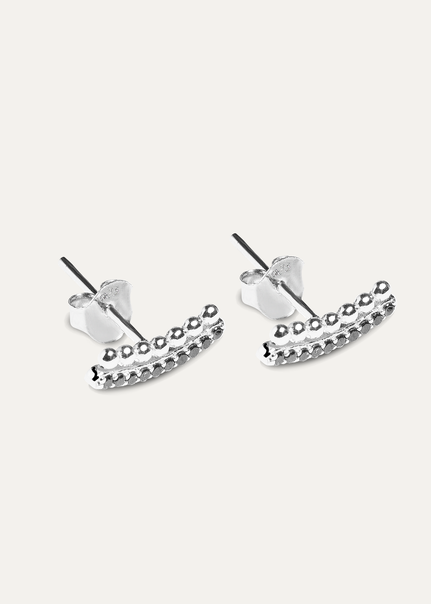 ARETES TIRA ZIRCONIA PLATA PUNTO JOYERIA