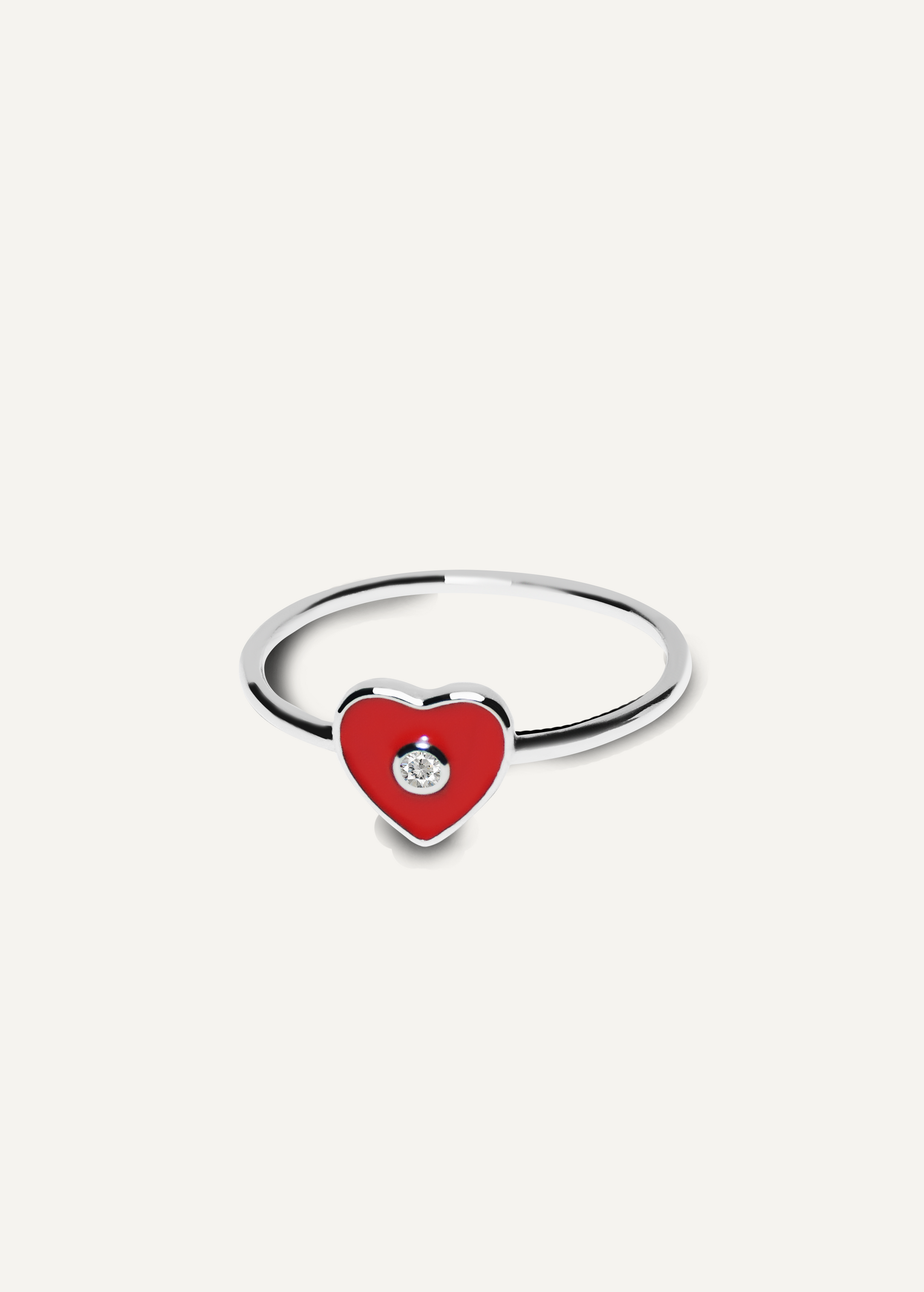 ANILLO CORAZON ESMALTE PLATA PUNTO JOYERIA